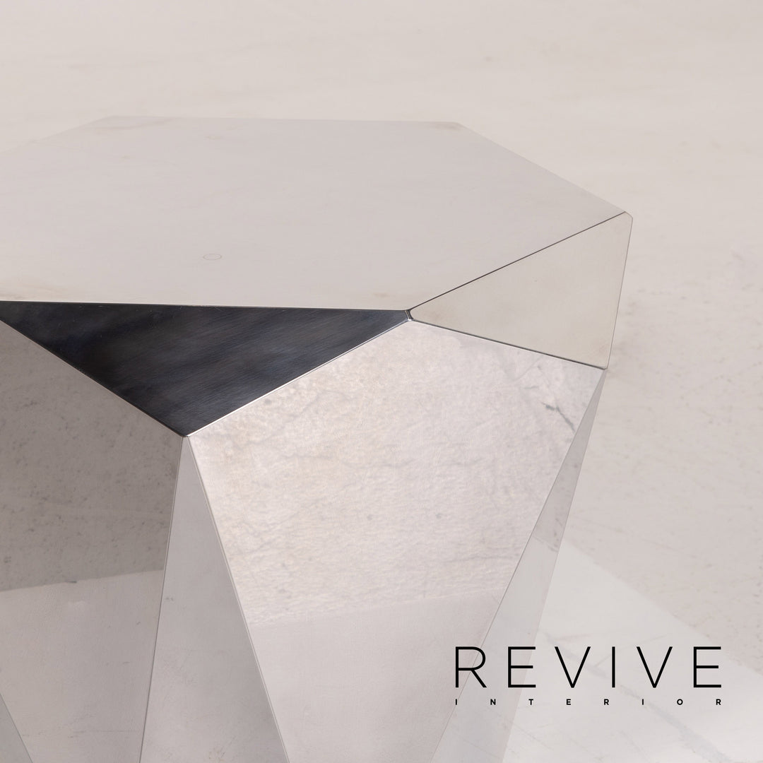 Bretz Stealth Metall Beistelltisch Silber Tisch Couchtisch #14581