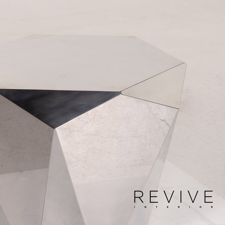 Bretz Stealth Metall Beistelltisch Silber Tisch Couchtisch #14581