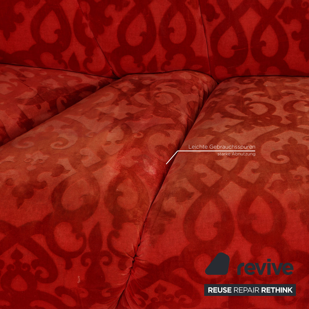 Bretz Stoff Dreisitzer Rot Sofa Couch