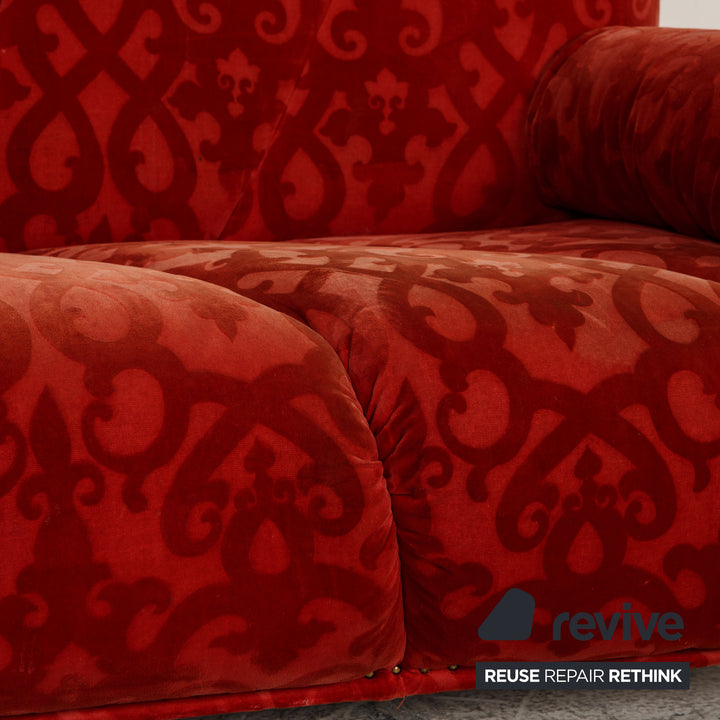 Bretz Stoff Dreisitzer Rot Sofa Couch