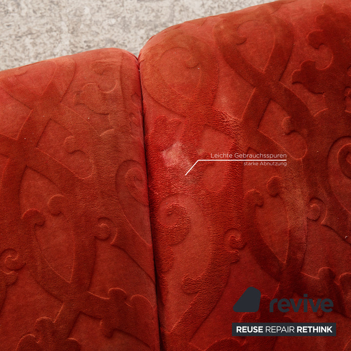 Bretz Stoff Dreisitzer Rot Sofa Couch
