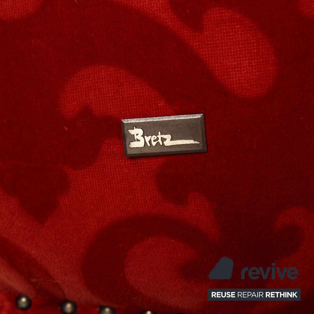Bretz Stoff Dreisitzer Rot Sofa Couch