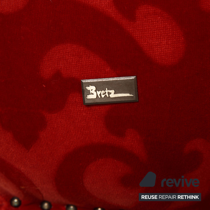Bretz Stoff Dreisitzer Rot Sofa Couch