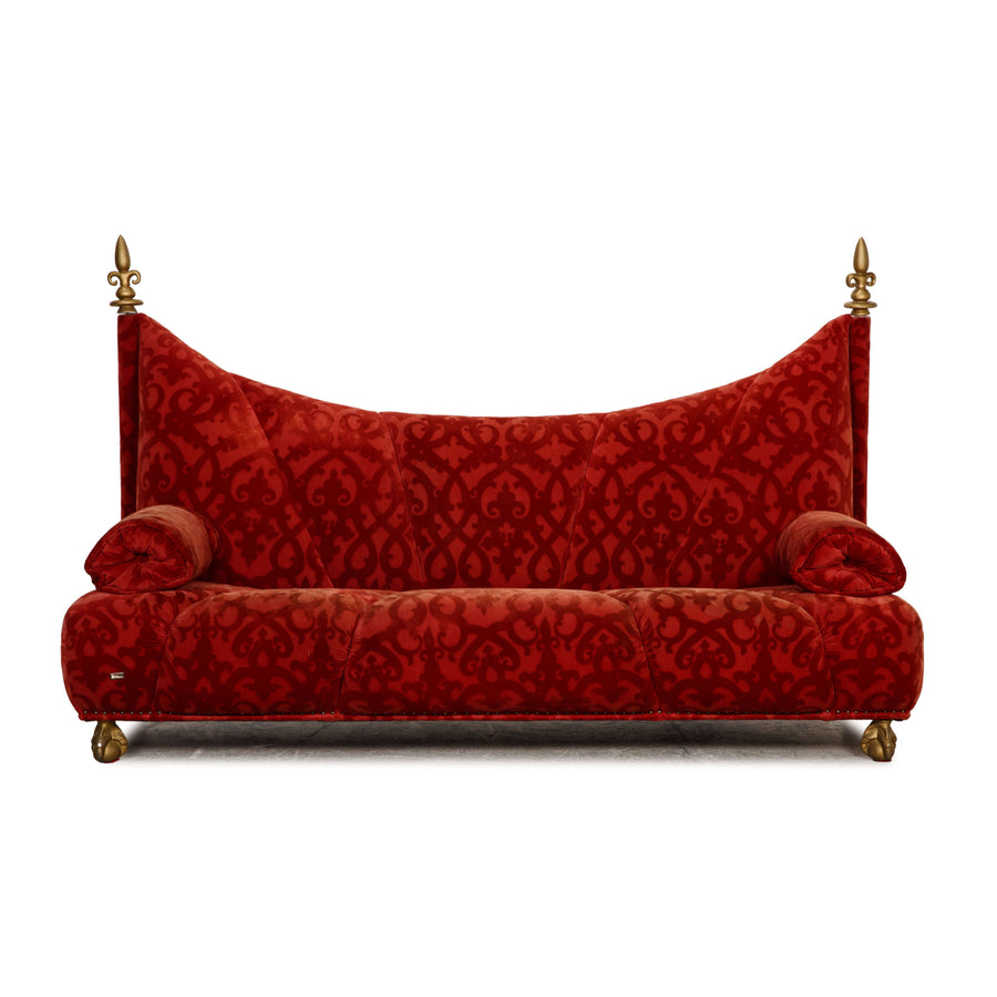 Bretz Stoff Dreisitzer Rot Sofa Couch