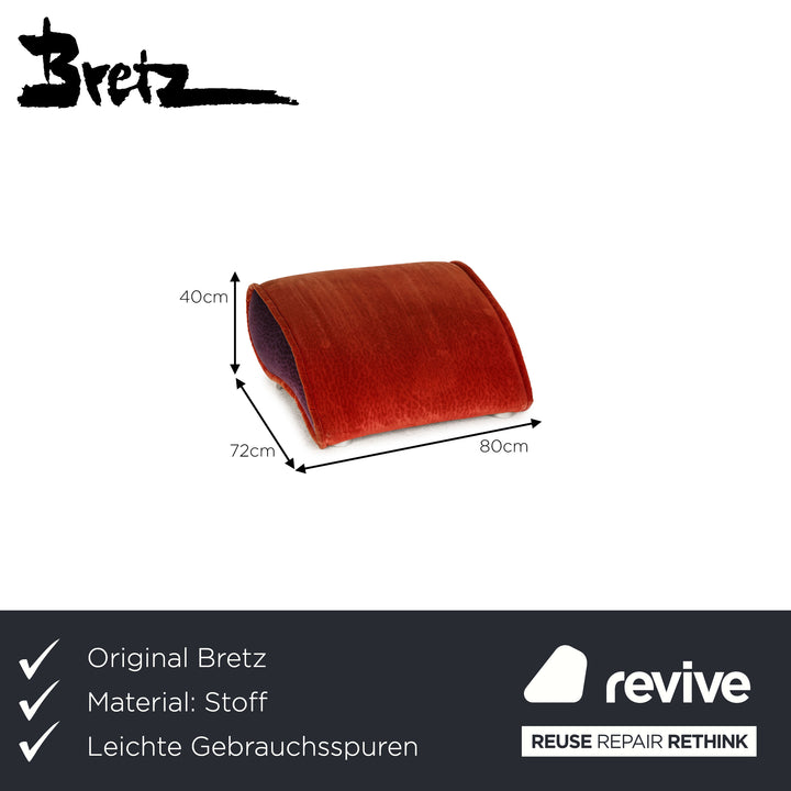 Bretz Stoff Hocker Pink Blau Neubezug