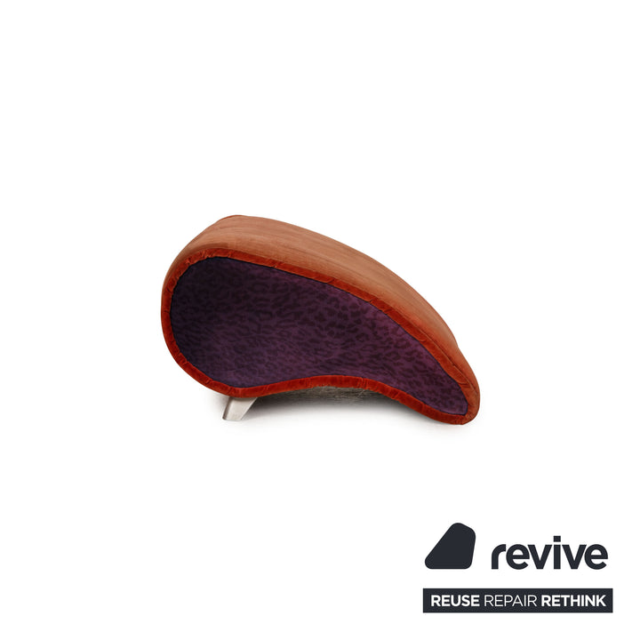 Bretz Stoff Hocker Pink Blau Neubezug