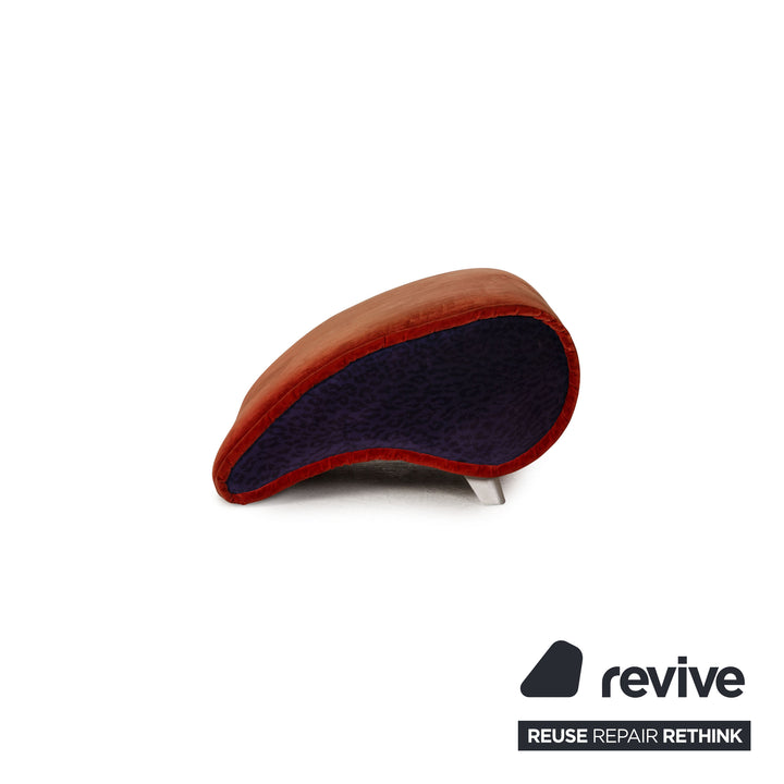 Bretz Stoff Hocker Pink Blau Neubezug