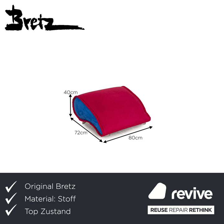 Bretz Stoff Hocker Pink Neubezug