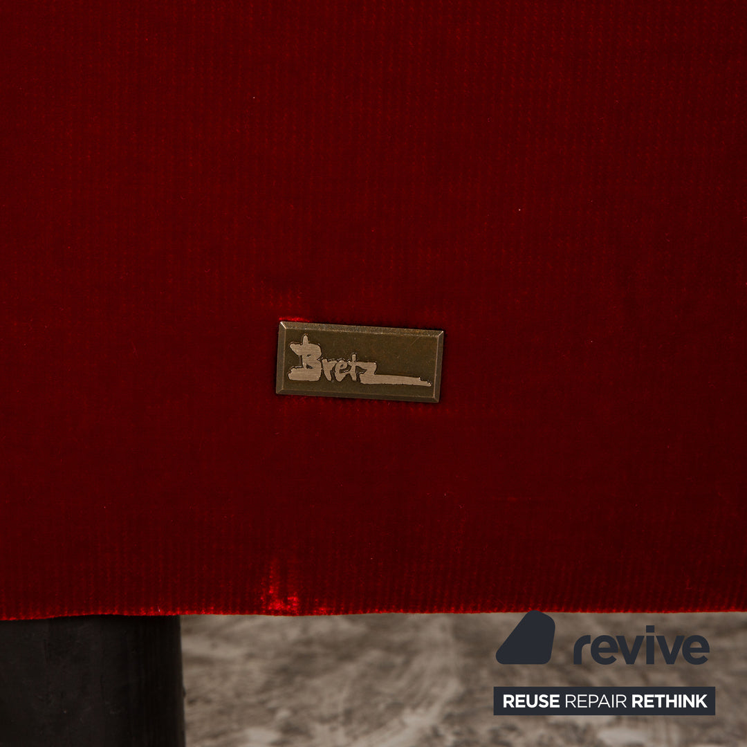 Bretz Stoff Hocker Rot Samt