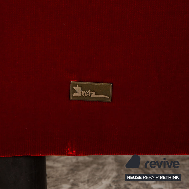 Bretz Stoff Hocker Rot Samt
