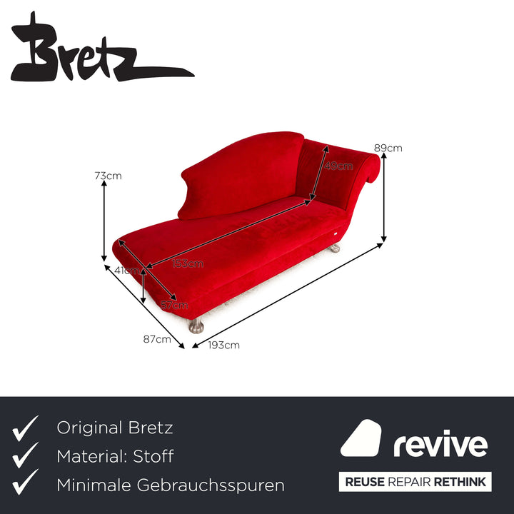 Bretz Stoff Liege Rot Recamiere