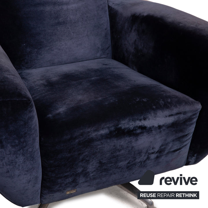 Bretz Stoff Sessel Blau Funktion Wippfunktion