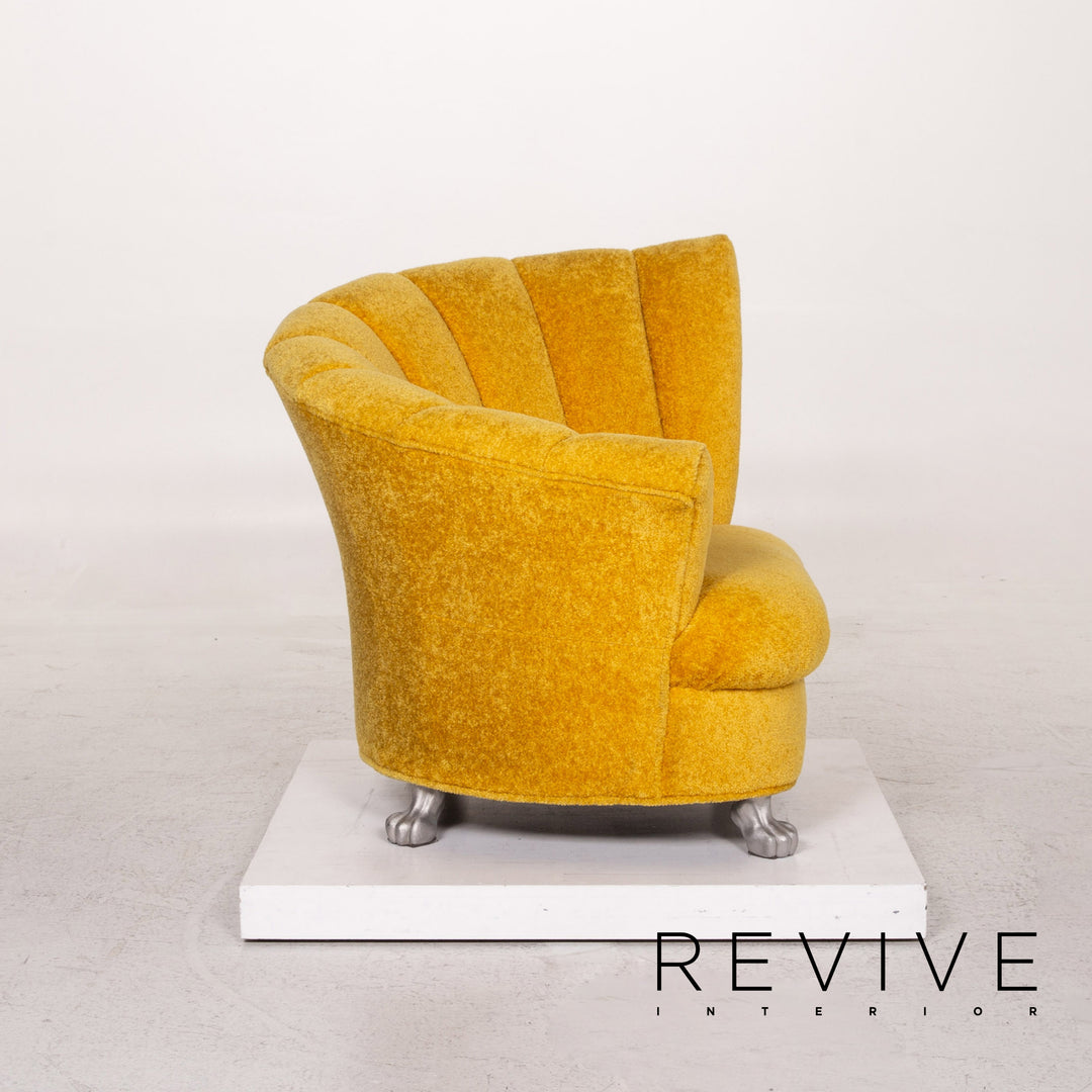 Bretz Stoff Sessel Garnitur Gelb 1x Sessel 1x Hocker #13708