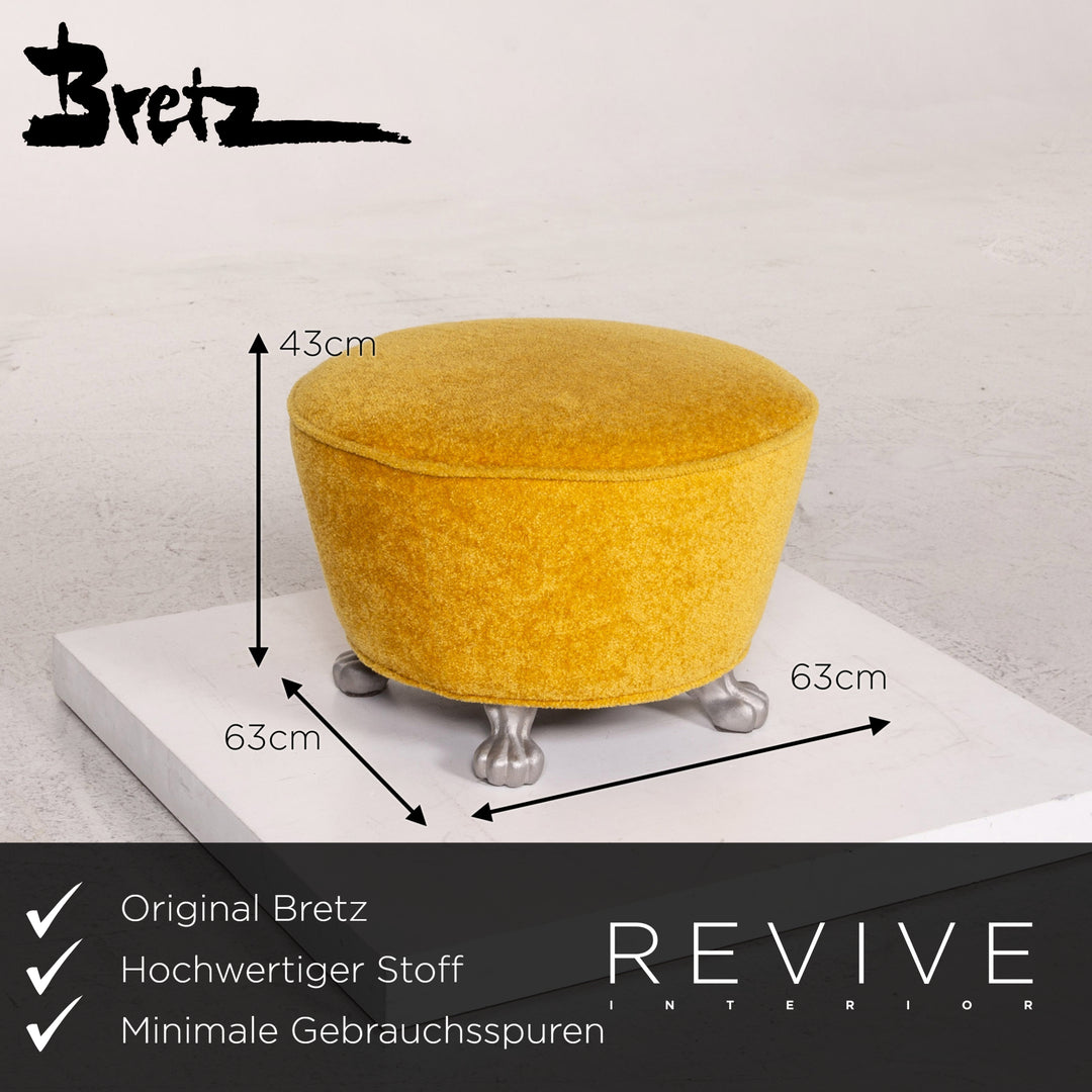 Bretz Stoff Sessel Garnitur Gelb 1x Sessel 1x Hocker #13708