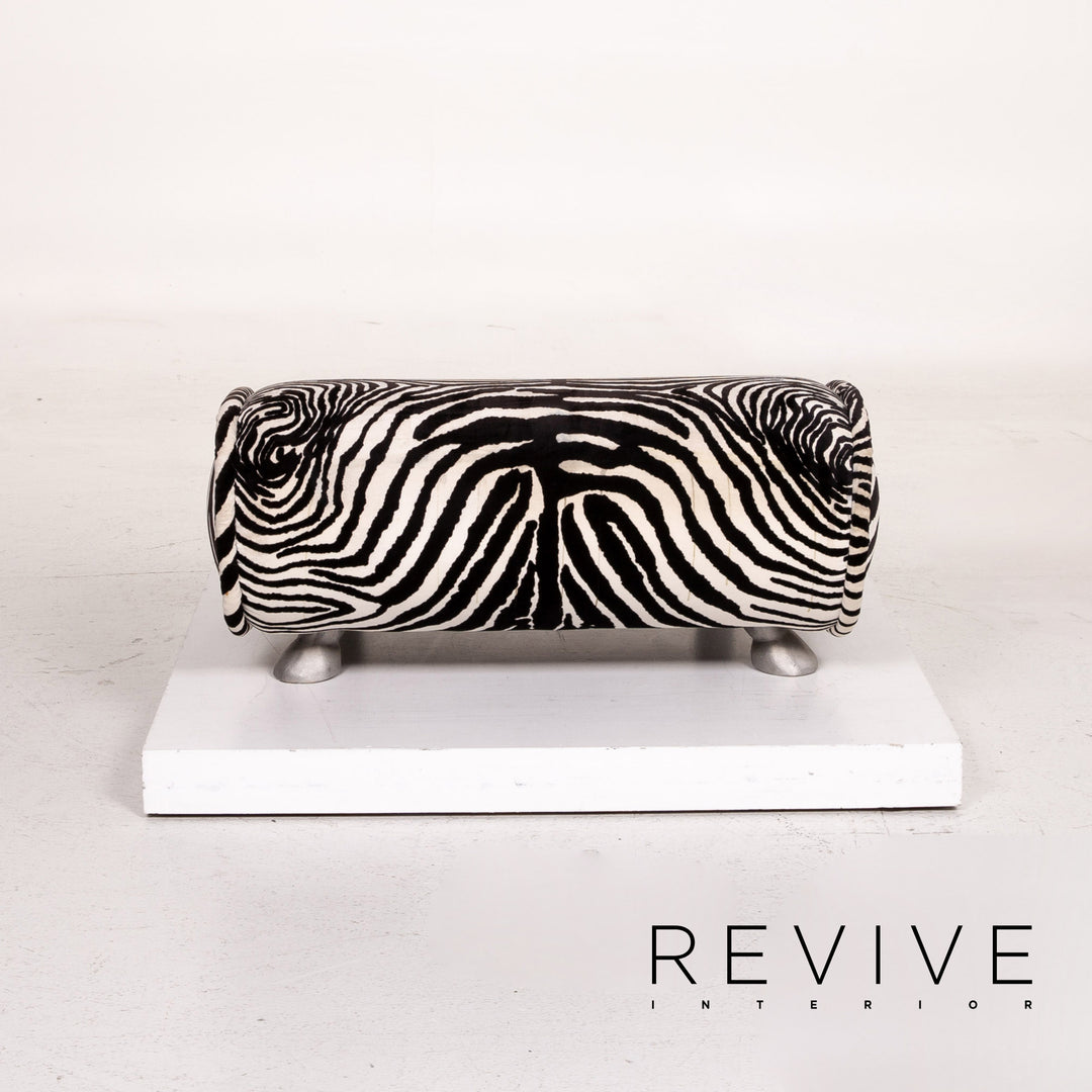 Bretz Stoff Sessel inkl. Hocker Zebra Schwarz Weiß Wippfunktion Funktion #14806