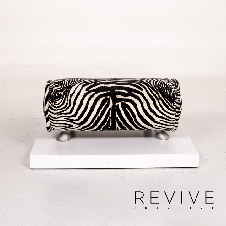 Bretz Stoff Sessel inkl. Hocker Zebra Schwarz Weiß Wippfunktion Funktion #14806