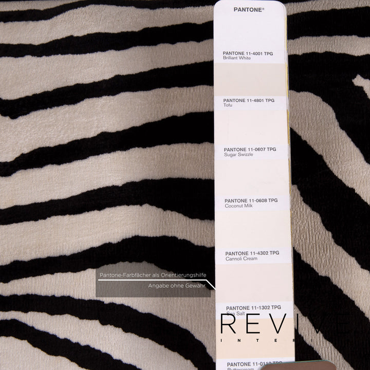 Bretz Stoff Sessel inkl. Hocker Zebra Schwarz Weiß Wippfunktion Funktion #14806