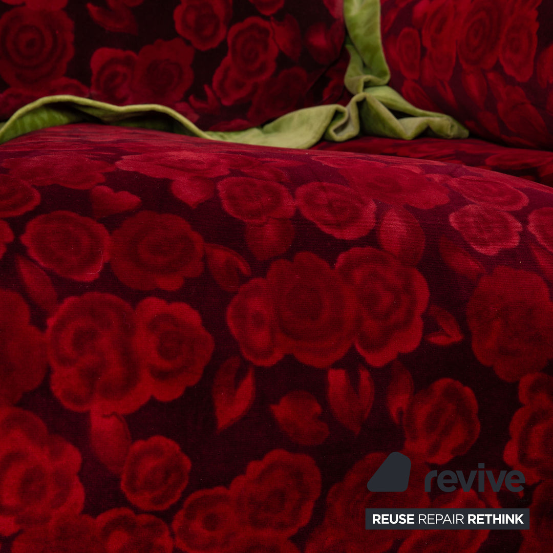 Bretz Stoff Sessel Rot inkl. Hocker