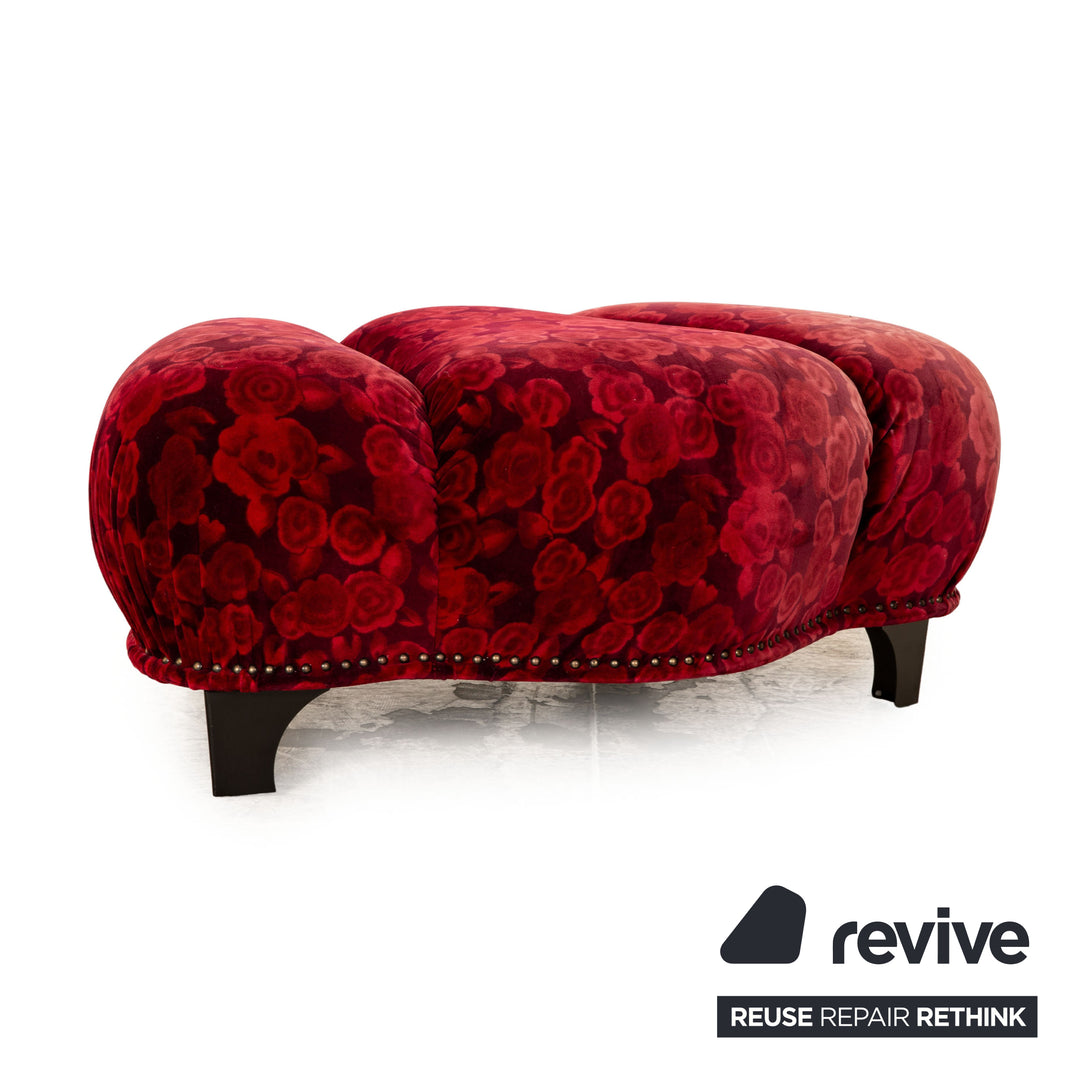 Bretz Stoff Sessel Rot inkl. Hocker