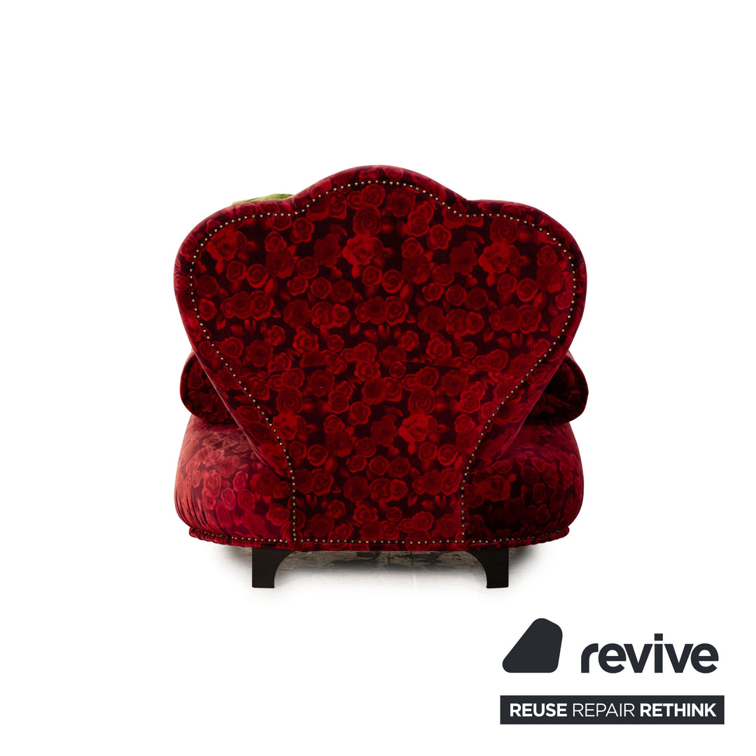 Bretz Stoff Sessel Rot inkl. Hocker