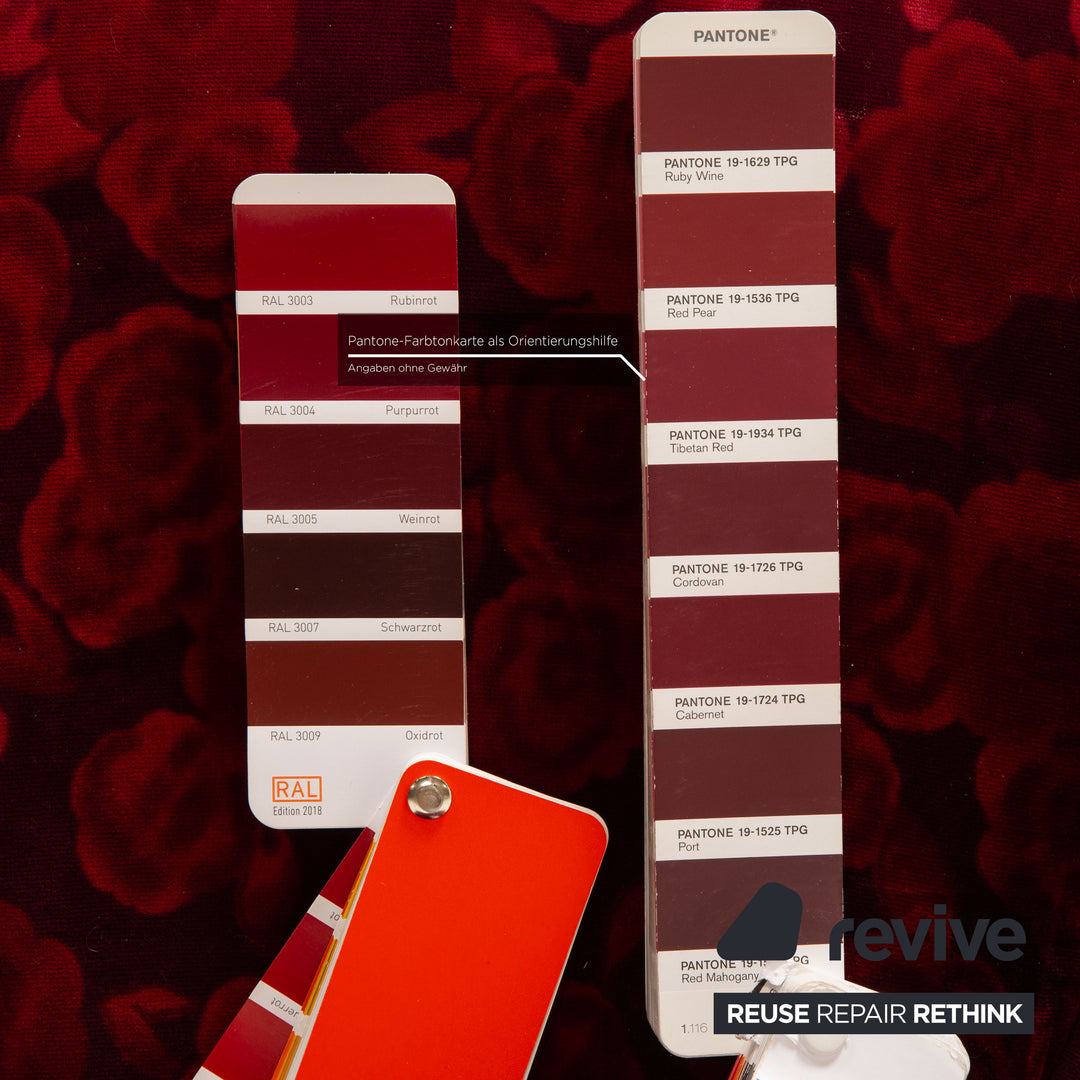 Bretz Stoff Sessel Rot inkl. Hocker