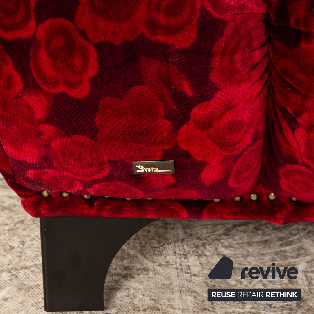 Bretz Stoff Sessel Rot inkl. Hocker