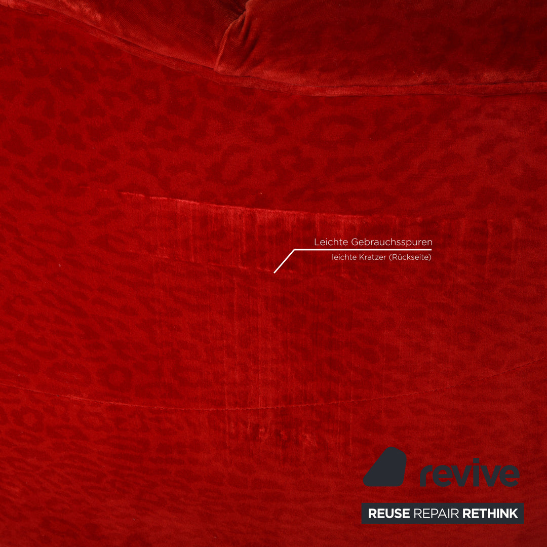 Bretz Stoff Sofa Garnitur Orange Zweisitzer Hocker