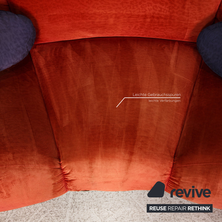 Bretz Stoff Sofa Orange Zweisitzer Couch