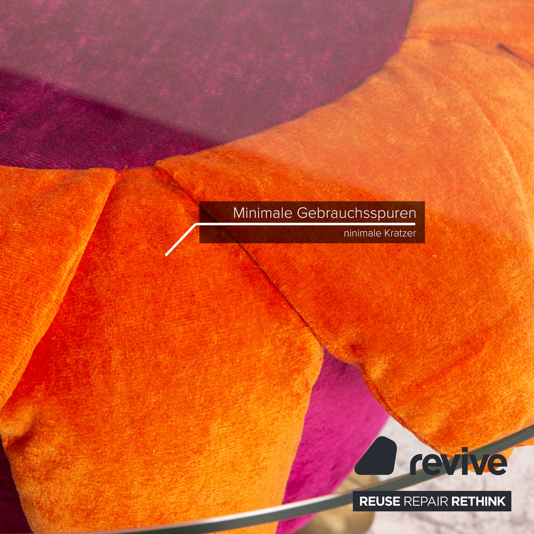 Bretz Sunny Coffee Table Glass Fabric Pink Orange side table