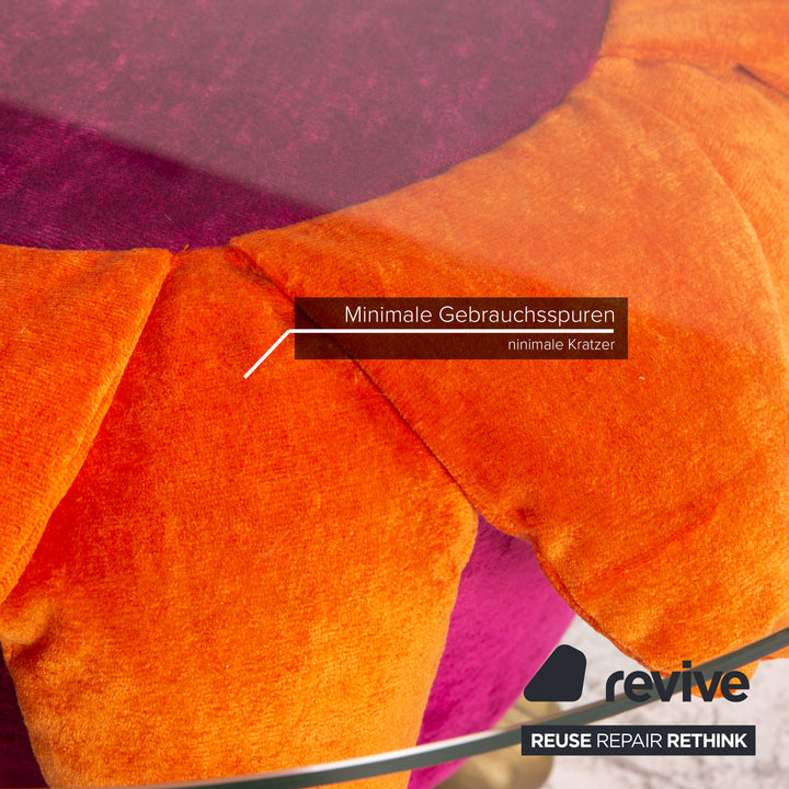 Bretz Sunny Coffee Table Glass Fabric Pink Orange side table