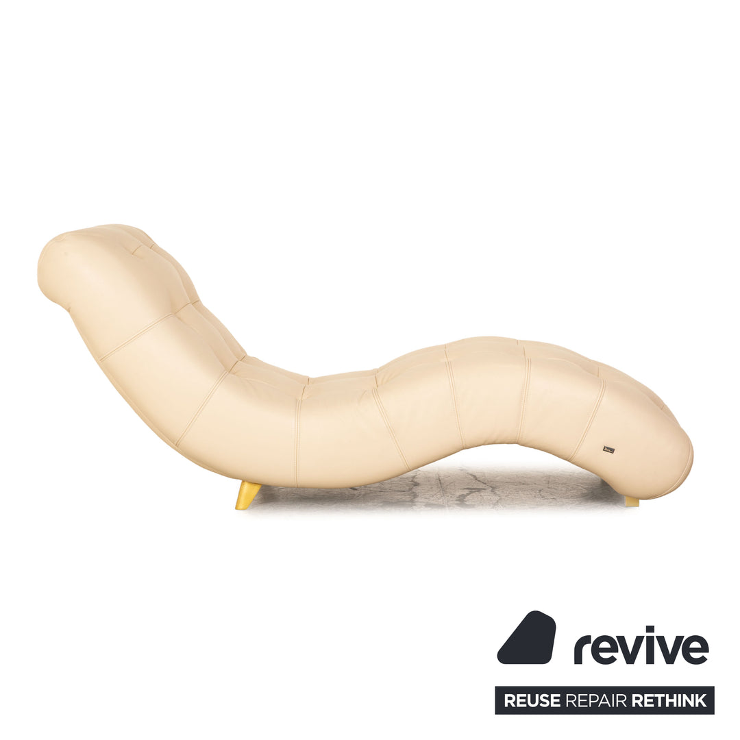 Bretz Tiziana Chaise Longue en Cuir Crème