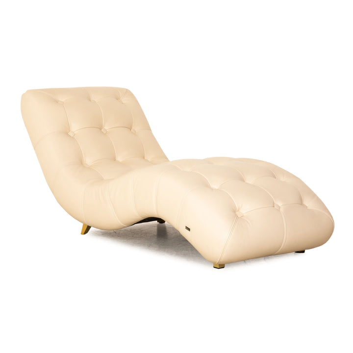 Bretz Tiziana Chaise Longue en Cuir Crème