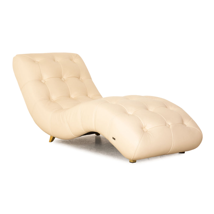 Bretz Tiziana Chaise Longue en Cuir Crème