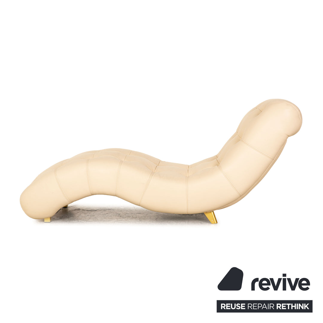 Bretz Tiziana Chaise Longue en Cuir Crème