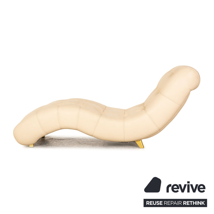 Bretz Tiziana Chaise Longue en Cuir Crème