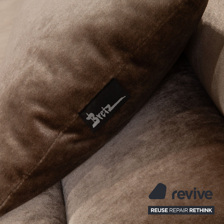 Bretz Wave Stoff Viersitzer Braun Sofa Couch