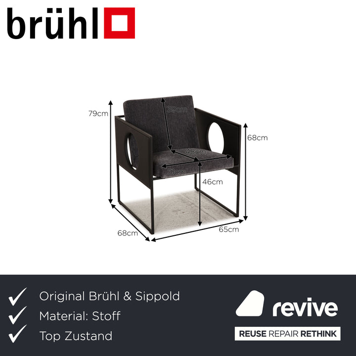 Brühl Grace Stoff Sessel Grau