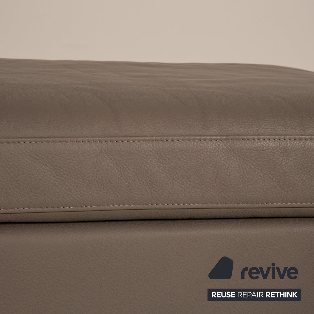 Brühl Alba Leder Hocker Grau