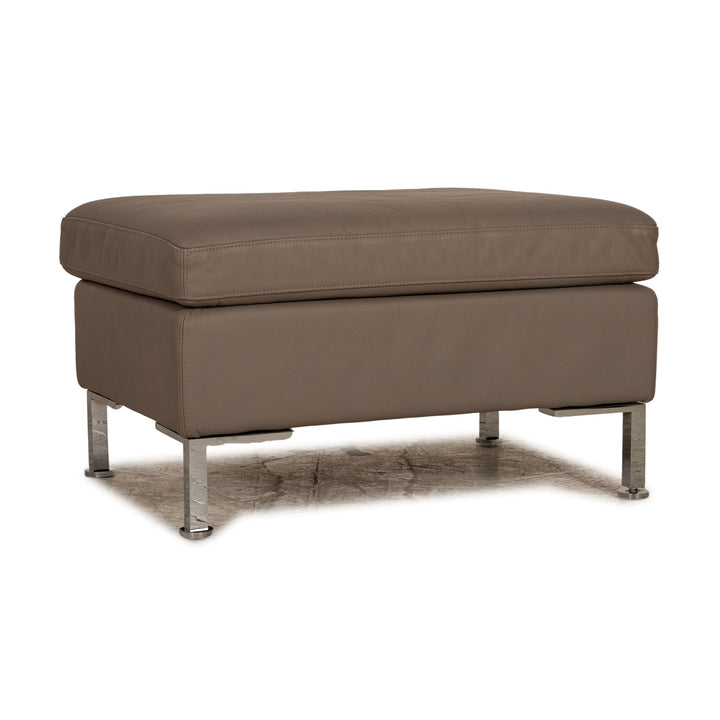 Brühl Alba Leder Hocker Grau