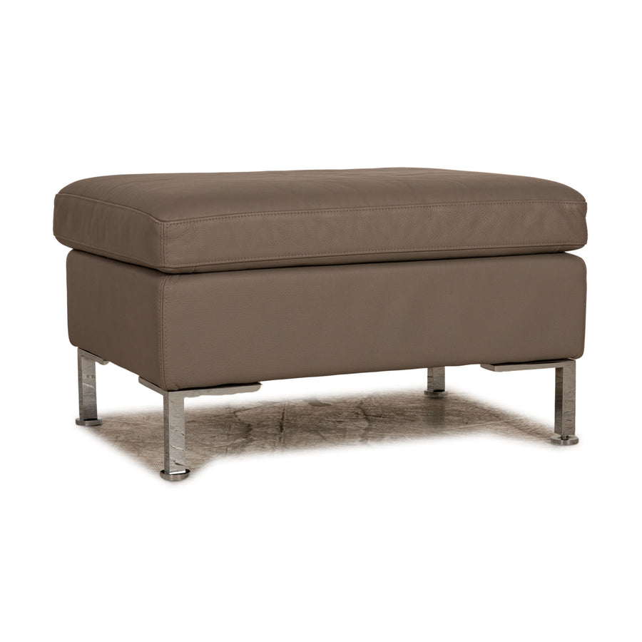 Brühl Alba Leder Hocker Grau