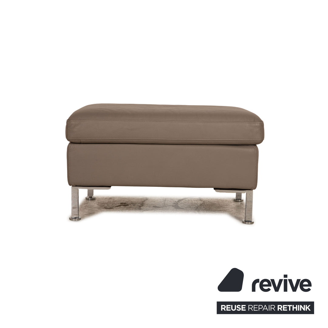 Brühl Alba Leder Hocker Grau