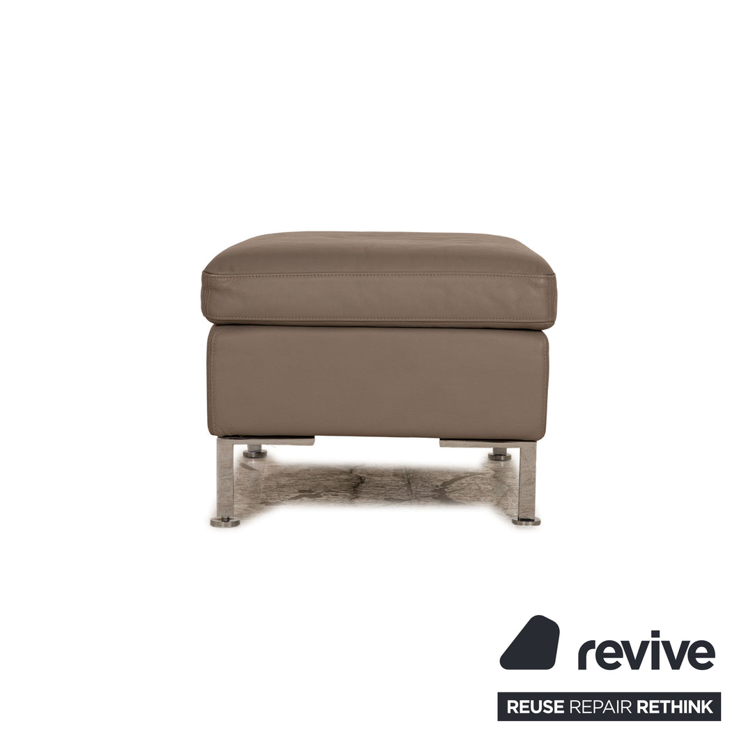 Brühl Alba Leder Hocker Grau