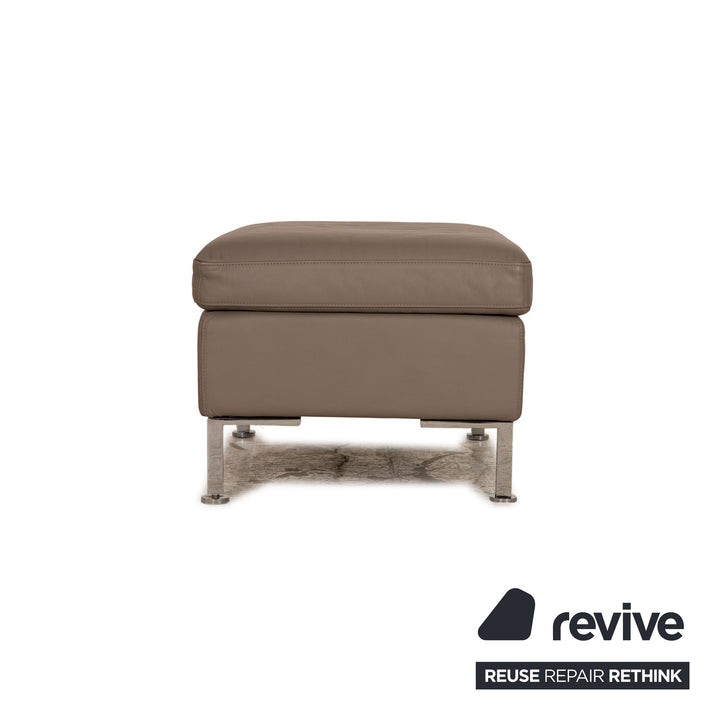 Brühl Alba Leder Hocker Grau