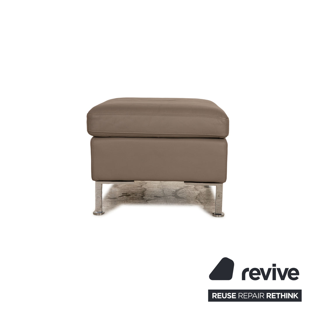 Brühl Alba Leder Hocker Grau