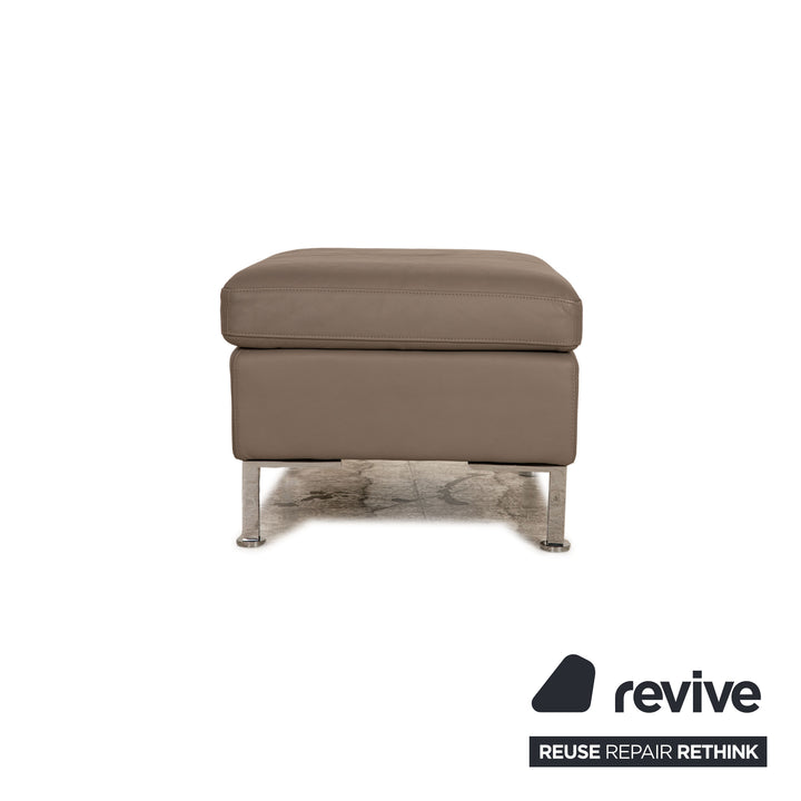 Brühl Alba Leder Hocker Grau