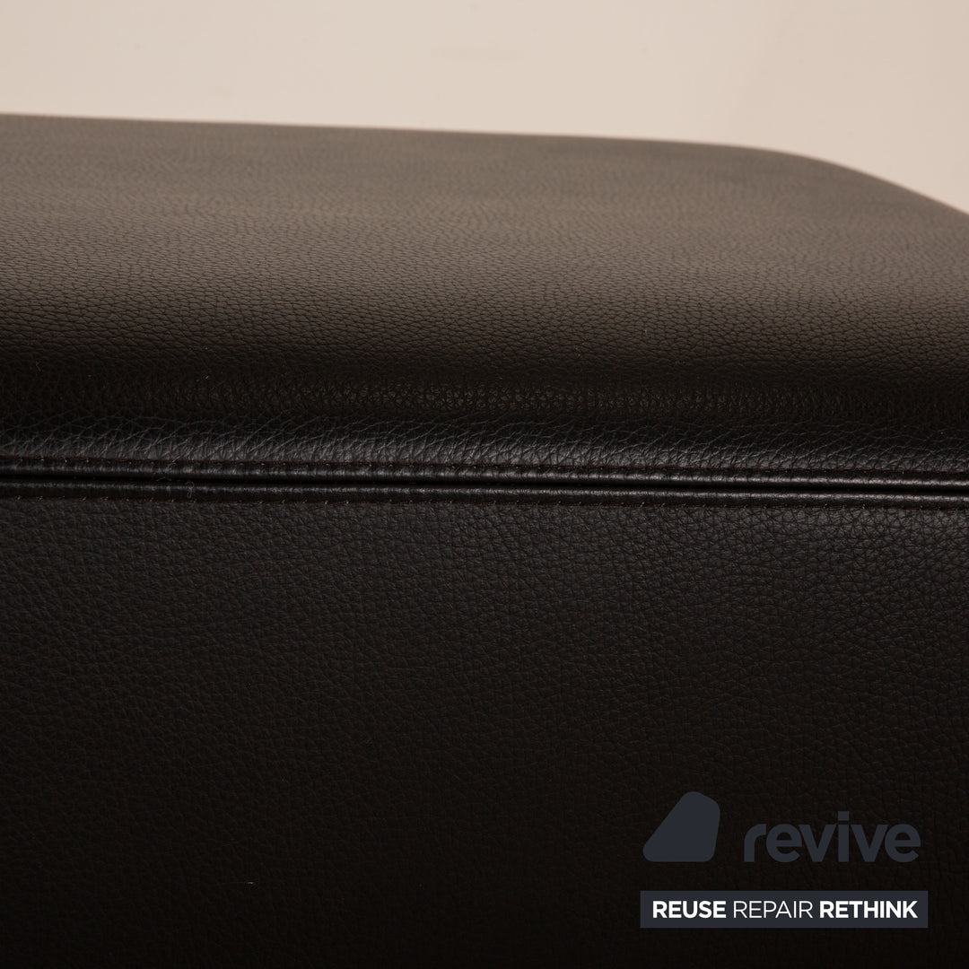 Brühl Alba Leder Hocker Schwarz