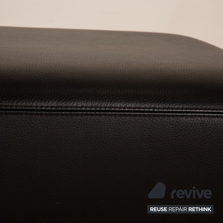 Brühl Alba Leder Hocker Schwarz