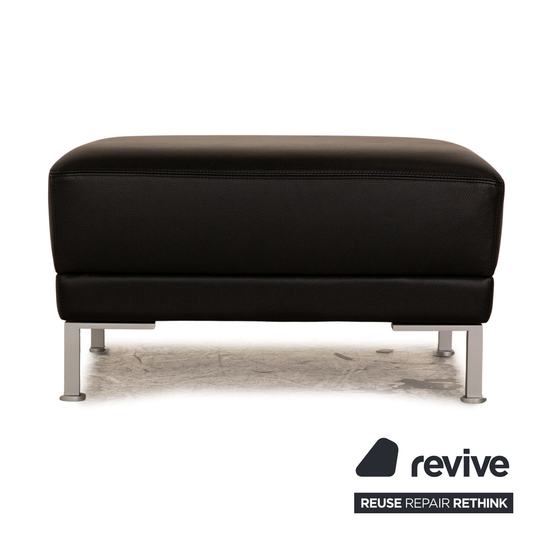 Brühl Alba Leder Hocker Schwarz