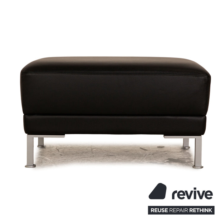 Brühl Alba Leder Hocker Schwarz