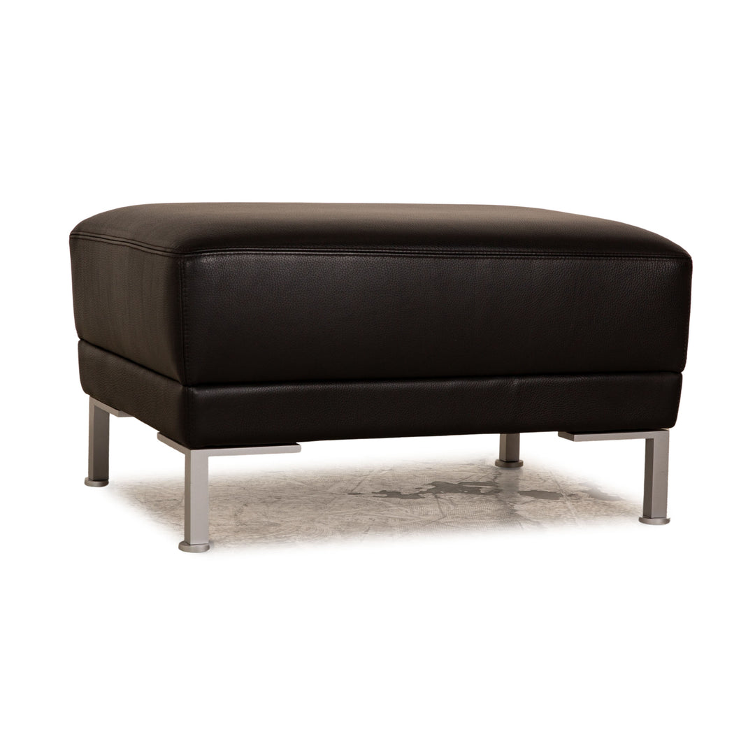 Brühl Alba Leder Hocker Schwarz